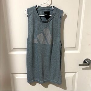 Adidas Heathered Blue Sleeveless Top